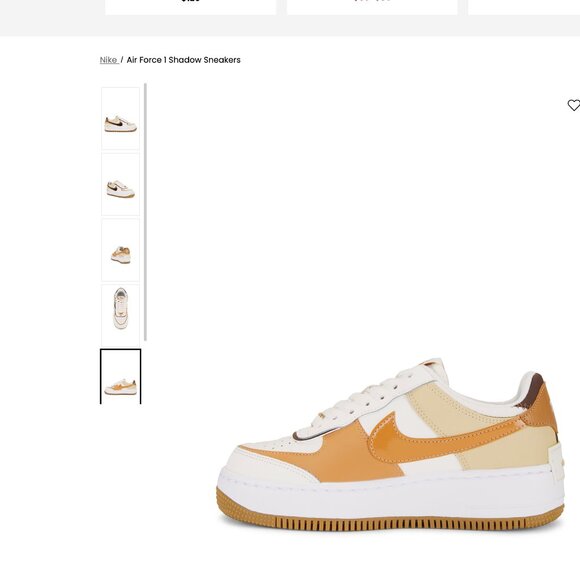 Air Force 1 Shadow Sneakers Nike Size: 7 Color: Sail, Cacao, Flax, & Sesame - Picture 5 of 9